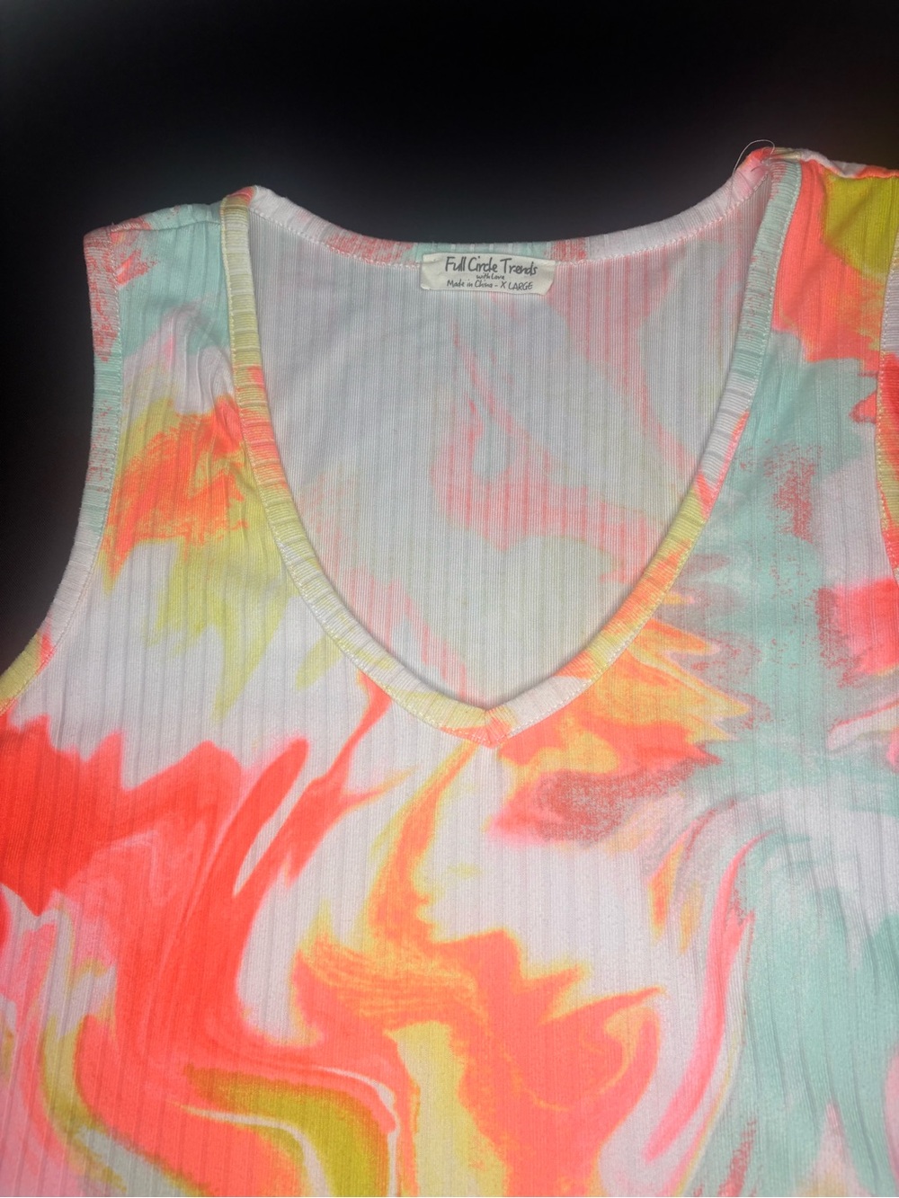 2  Tie-Dye Tank Top Dresses 1 - V Neck Orange/yellow & 1 - Blue/pink W Hoodie
